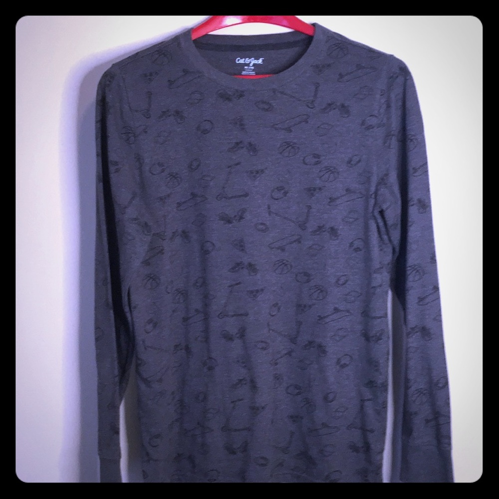 Cat & Jack Dark Grey Youth Sports themed shirt